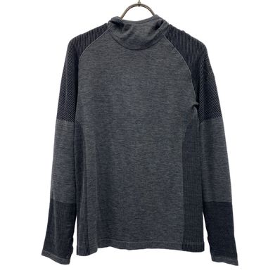 未使用 adidas アディダス ロゴプリント 長袖 フーディー カットソー OT ブラック タグ付き