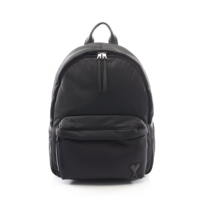 アミ AMI Marcel リュックサック バックパック バッグ レザー ナイロンキャンバス レディース ブラック系 ULL728AW0001001 【新品】