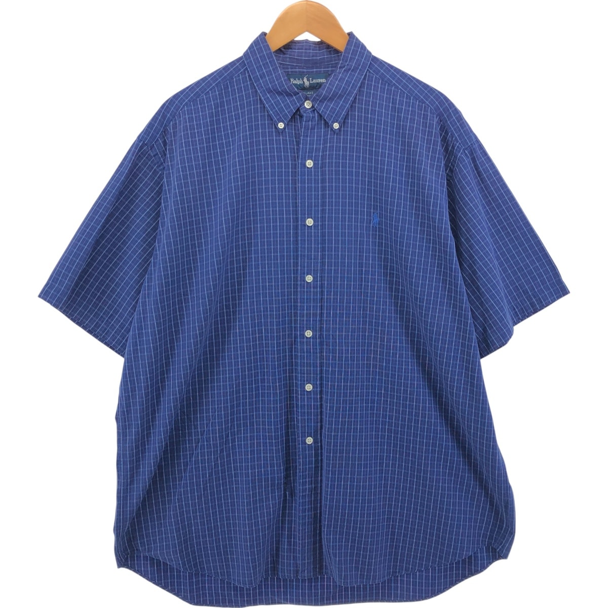 古着 ラルフローレン Ralph Lauren BLAKE 半袖 ボタンダウン チェックシャツ メンズXL相当/eaa555165