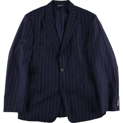 古着 ポールスミス Paul Smith ストライプ柄 ウールテーラードジャケット イタリア製 メンズM相当/evb009828