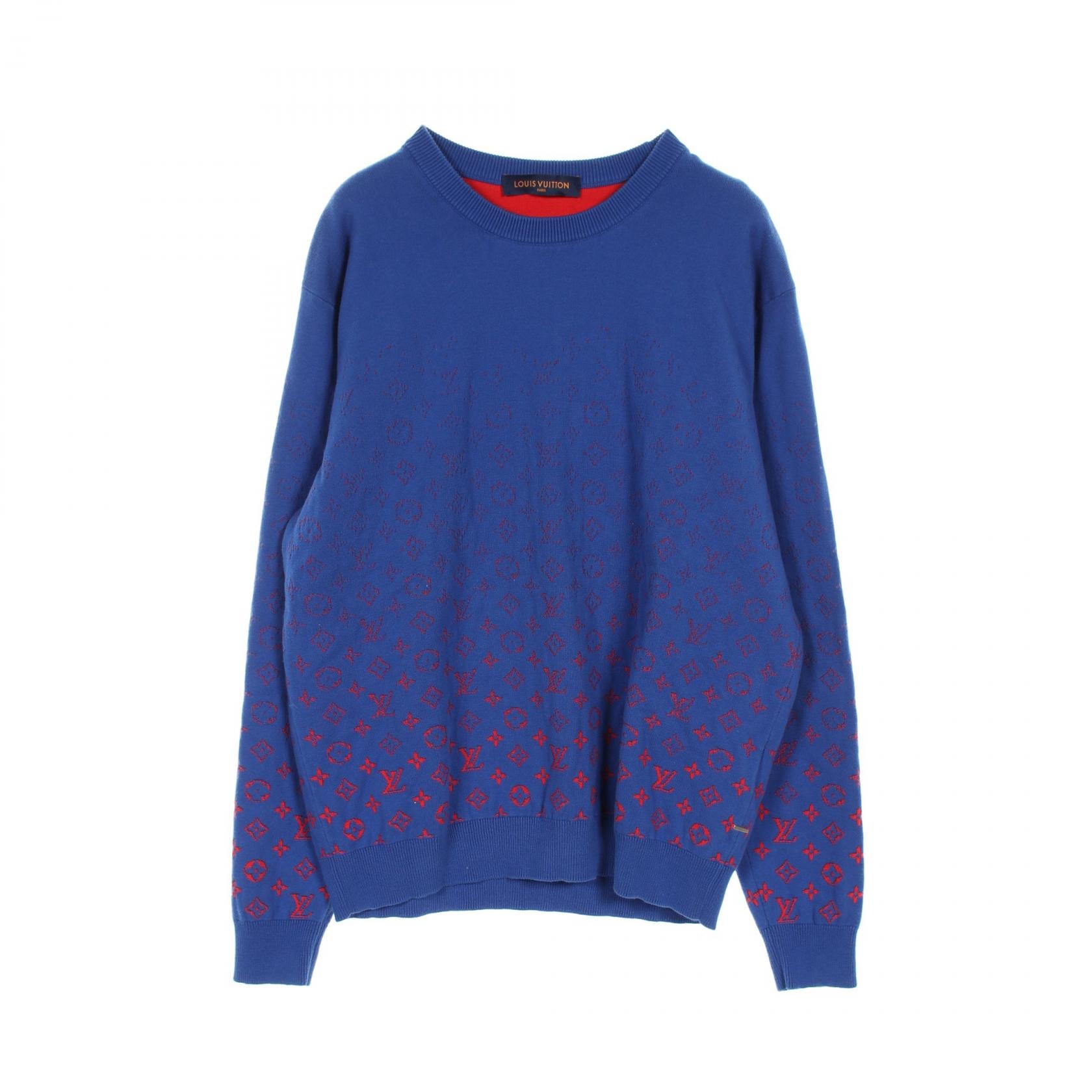 ルイ・ヴィトン LOUIS VUITTON モノグラムグラディエント スウェット 衣料品 トップス コットン レッド メンズ ブルー系 / レッド系 【中古】