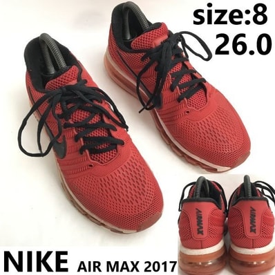 希少★NIKE AIR MAX 2017/ナイキ★スニーカー/ランニングシューズ【size:8/26.0/red/赤】849560-508/sneakers/Shoes/trainers◆sA-175