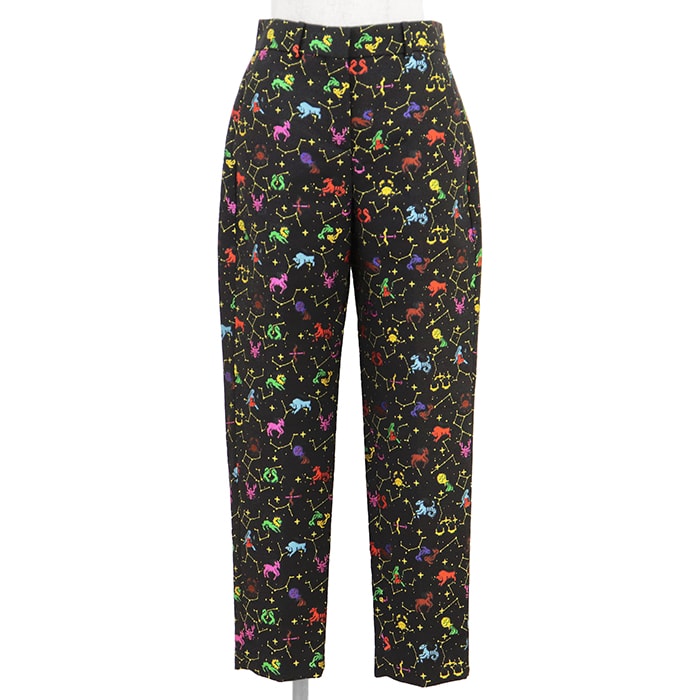 【未使用】Christian Dior クリスチャンディオール パンツ サイズ 36 レディース ZODIAC PIXEL ゾディアック ピクセル ジャガード ボトムス ブラック マルチカラー 黒 総柄 イタリア製