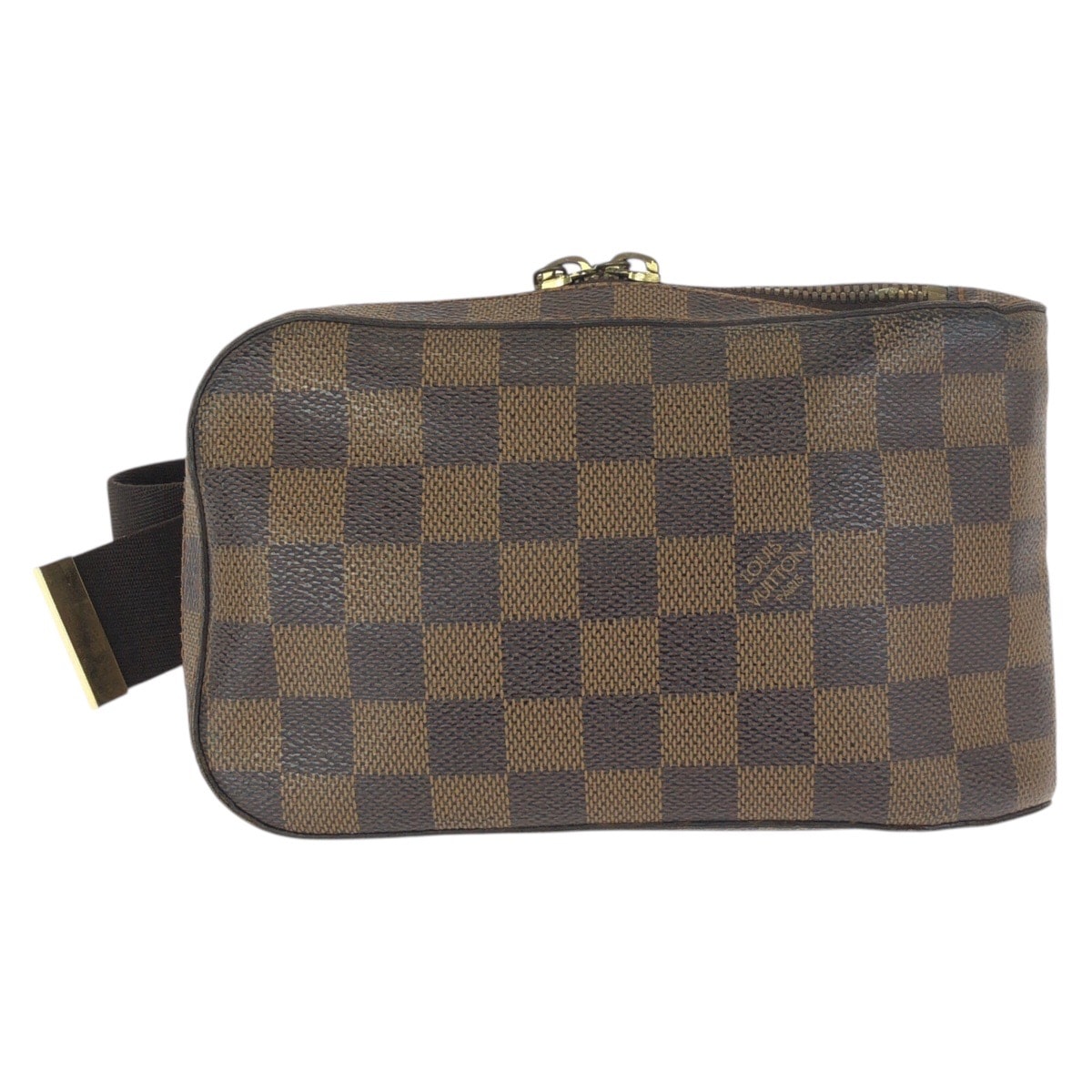 美品 LOUIS VUITTON ルイヴィトン ダミエ エベヌ ジェロニモス ブラウン ゴールド金具 PVC ボディバッグ バムバッグ ショルダーバッグ 601538 【中古】