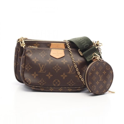 ルイ・ヴィトン LOUIS VUITTON ミュルティ ポシェットアクセソワール ショルダーバッグ バッグ PVCコーティングキャンバス レザー モノグラム レディース ブラウン系 / カーキ系 M44813 【中古】