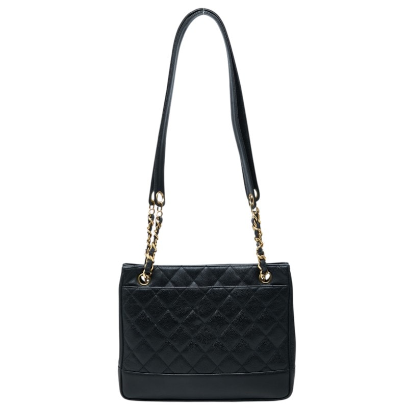 シャネル マトラッセ チェーン トートバッグ ショルダーバッグ ブラック キャビアスキン レディース CHANEL 中古