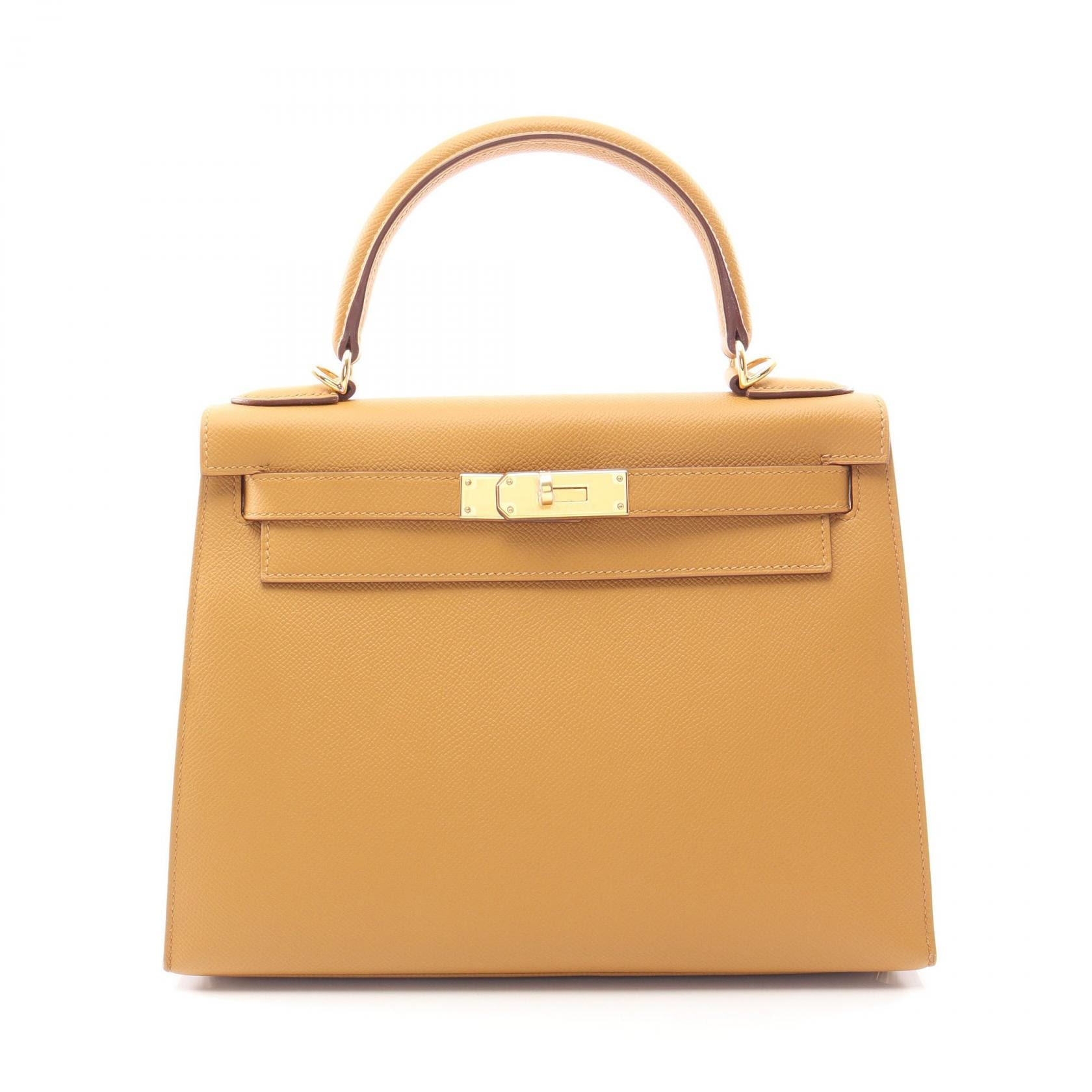 エルメス HERMES ケリー28 外縫い 2WAY ハンドバッグ バッグ レザー ヴォーエプソン ヴォーエプソン セサミ Y刻印(2020年製造) レディース ブラウン系 【中古】