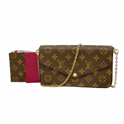 【6dc2491】ルイヴィトン ショルダーウォレット モノグラム ポシェットフェリシー M81896 フューシャ【中古】レディース