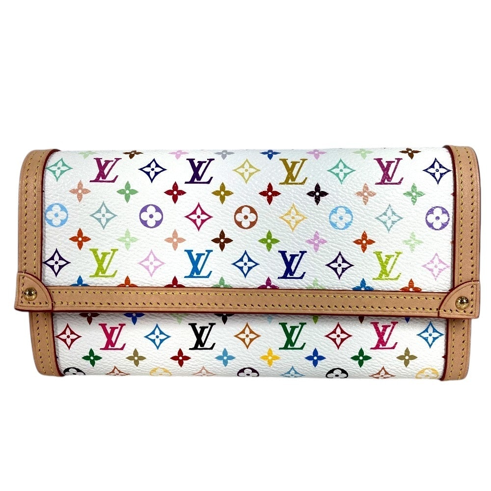 ルイヴィトン LOUIS VUITTON ポルトフォイユ サラ NM M13397 日本限定 LV  TM モノグラムマルチカラー フラップ ロングウォレット 長財布 モノグラムマルチカラーキャンバス ブロン ホワイト 新品同様