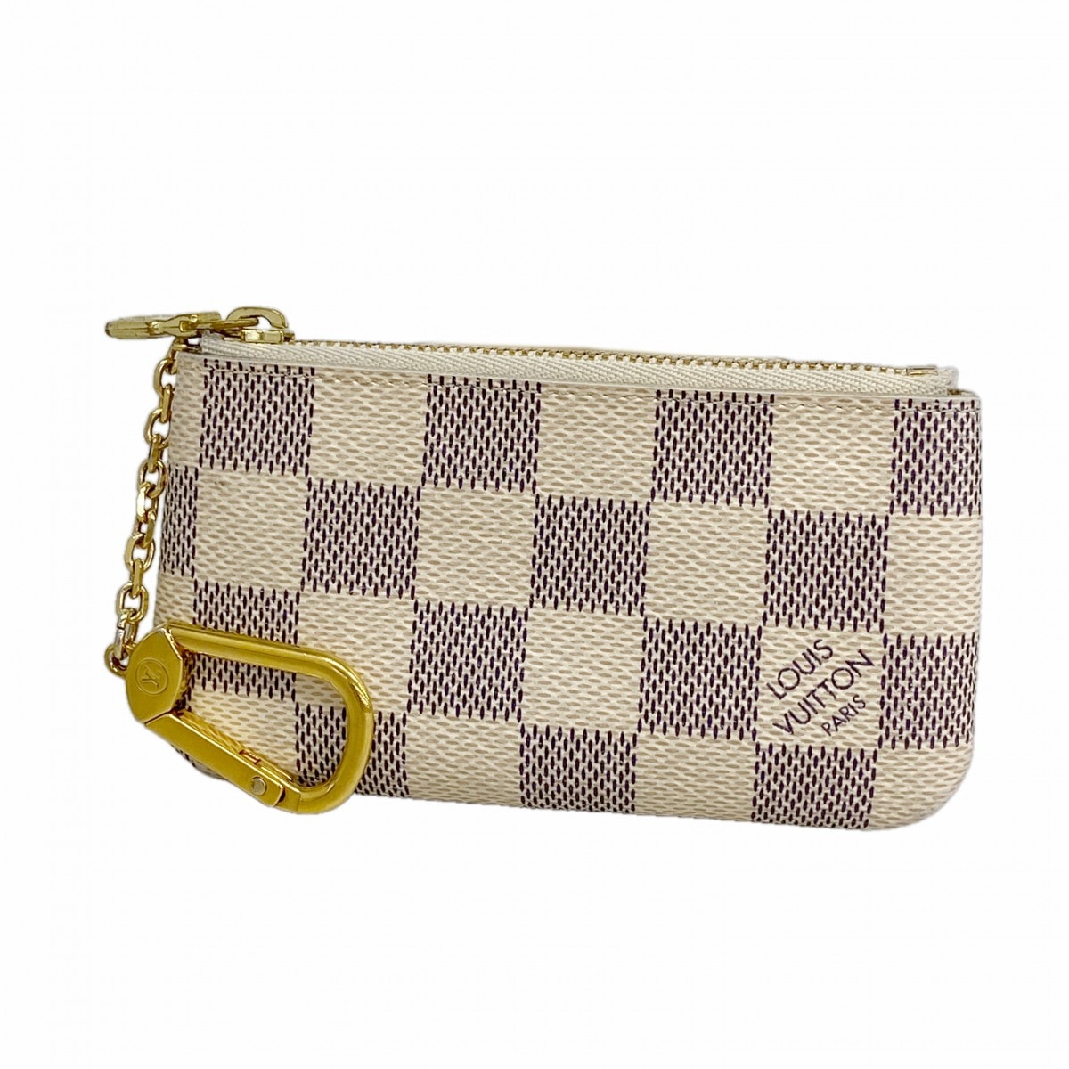 ★SALE【6fd5110-k】ルイヴィトン コインケース ダミエ・アズール ポシェットクレ N62659 ホワイト【中古】レディース