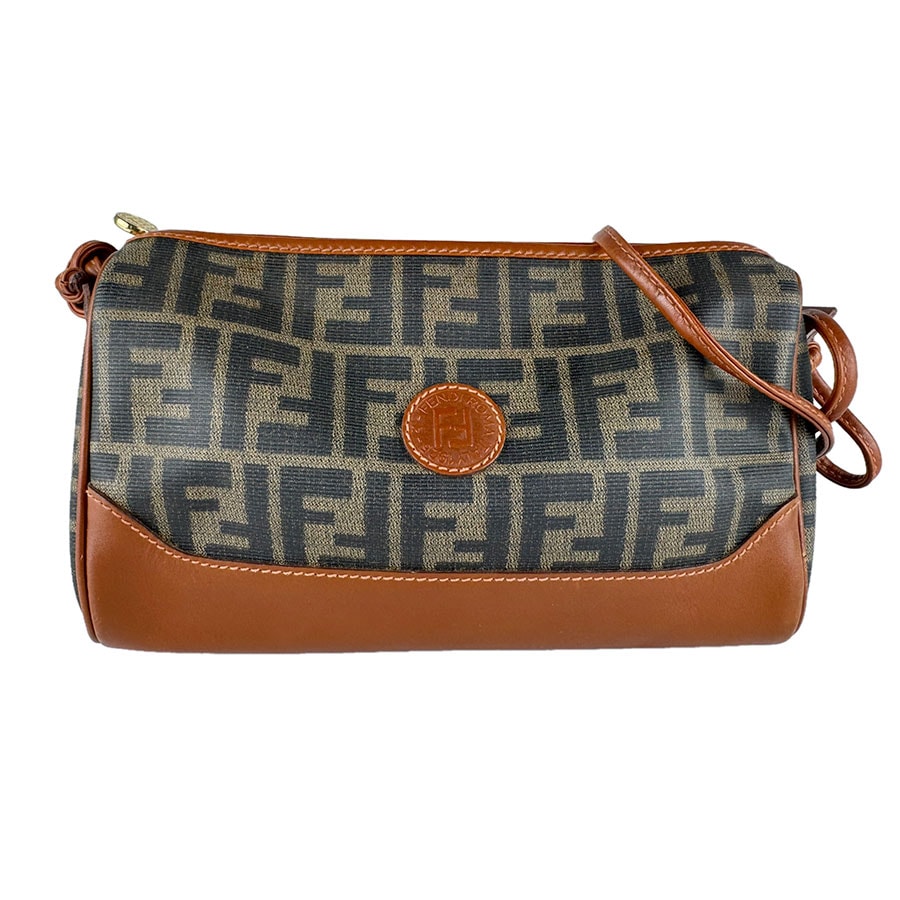 フェンディ FENDI ショルダーバッグ ズッカ PVCコーティングキャンバス/レザー ブラウン レディース【中古】 z9432
