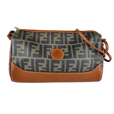 フェンディ FENDI ショルダーバッグ ズッカ PVCコーティングキャンバス/レザー ブラウン レディース【中古】 z9432