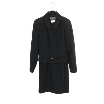 シャネル CHANEL ココマークボタン ツイード スーツ 衣料品 ウール ナイロン レディース ブラック系 P08101V04999 【中古】