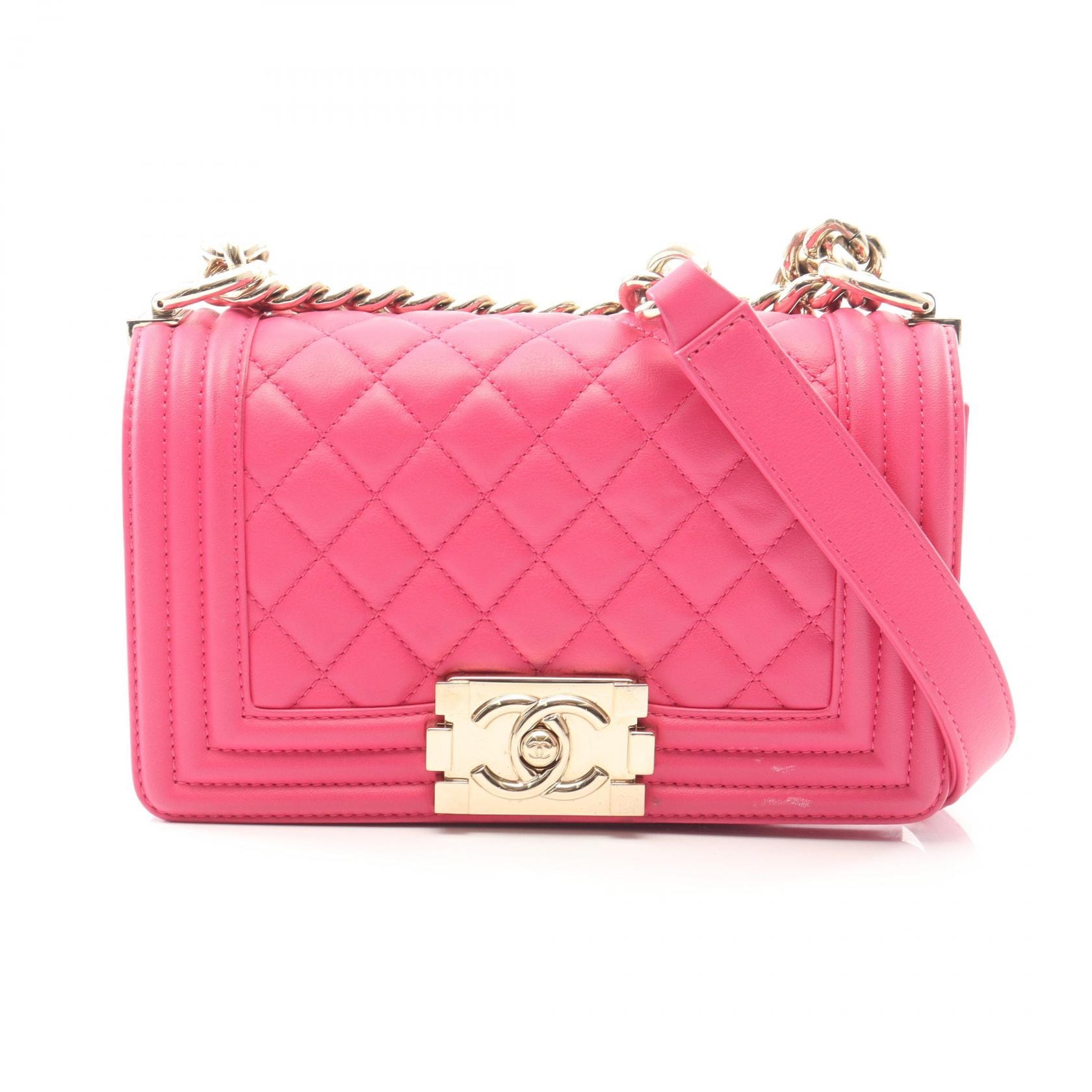 シャネル CHANEL ボーイシャネル スモール ショルダーバッグ バッグ ラムスキン(羊革) レディース ピンク系 A67085 【中古】