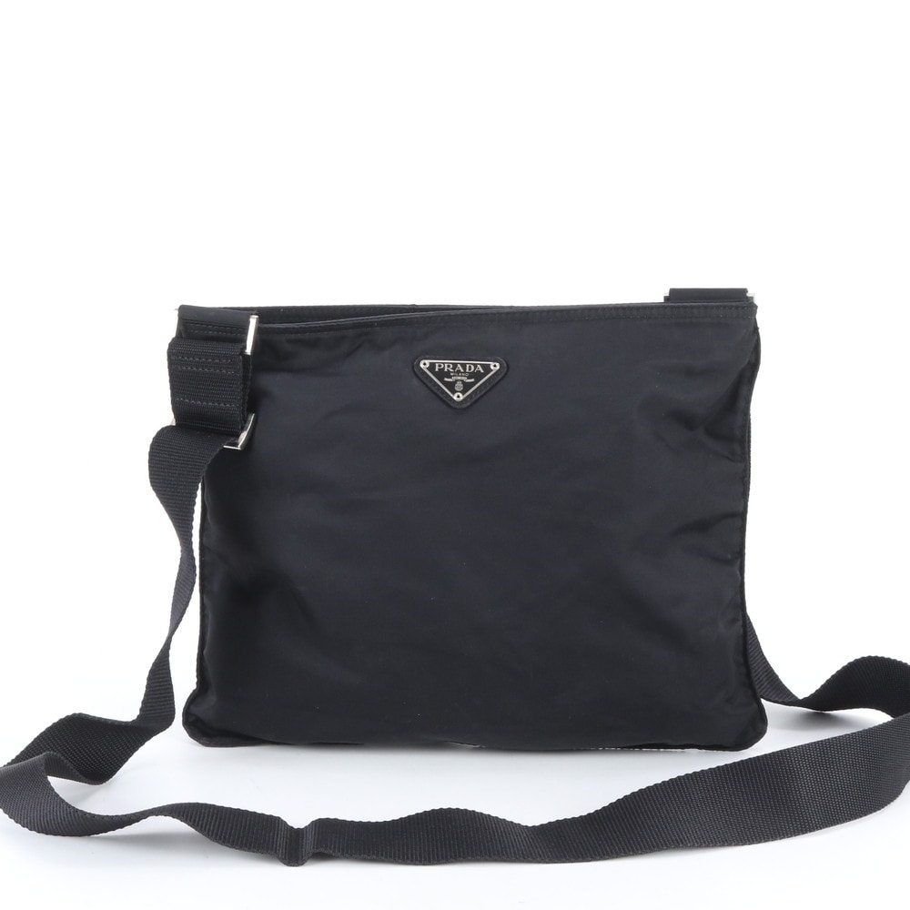 ■美品 プラダ テスート ナイロントライアングルロゴショルダーバッグ