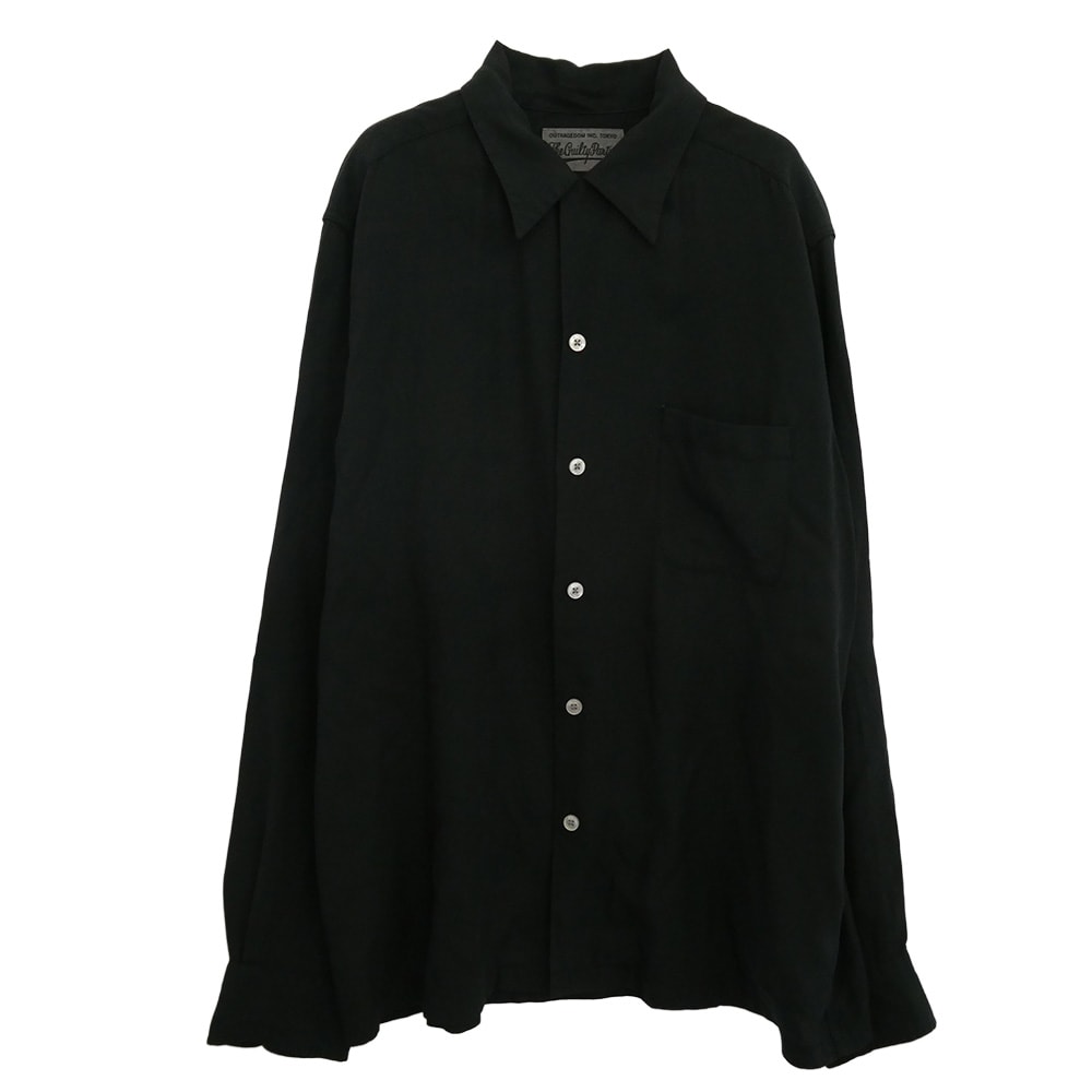 WACKO MARIA ワコマリア 長袖シャツ 50's OPEN COLLAR L/S SHIRT オープンカラー 50s 長袖 シャツ ブラック系 L【中古】