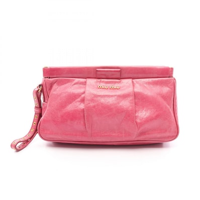 ミュウ ミュウ Miu Miu セカンドバッグ クラッチバッグ バッグ レザー レディース ピンク系 【中古】