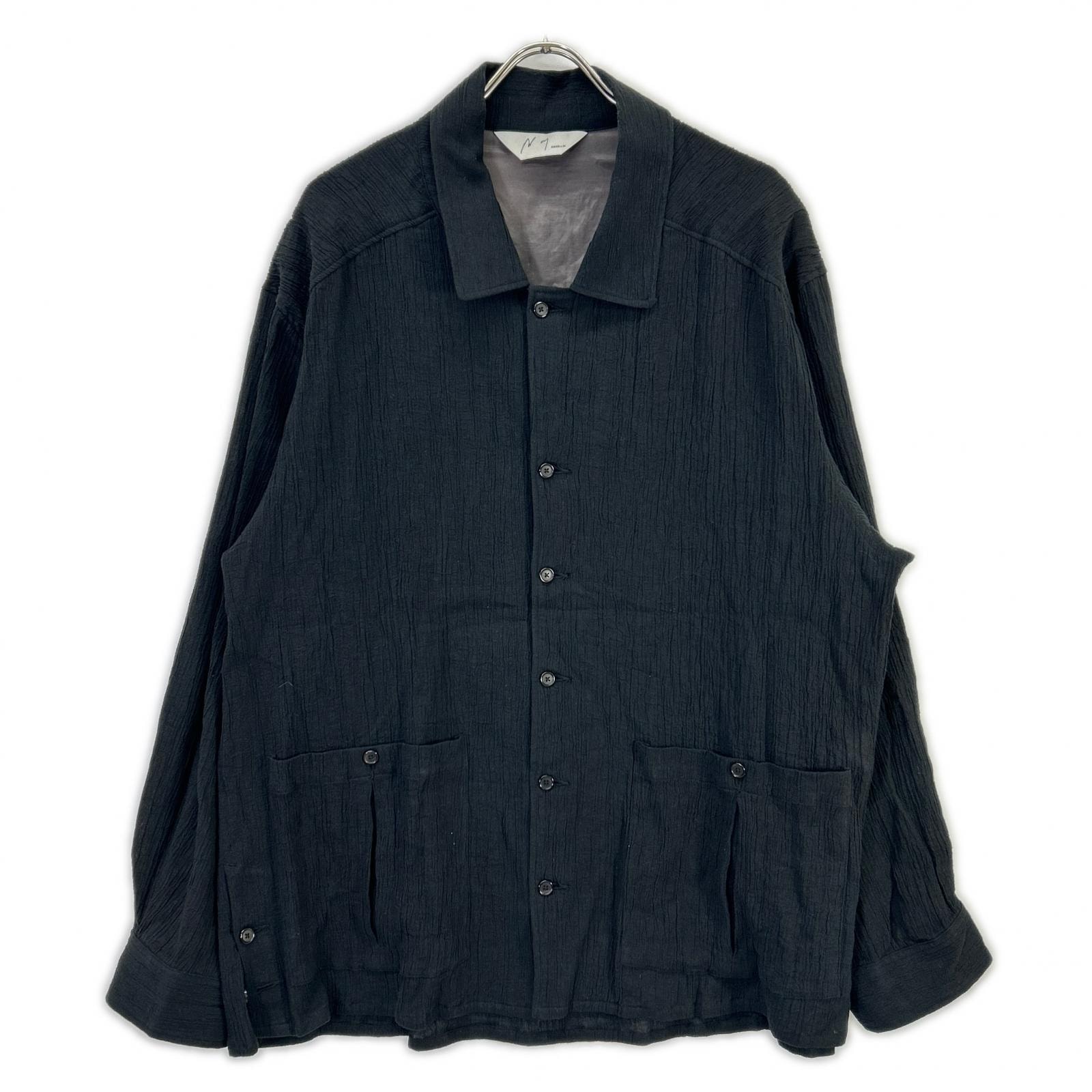 アンセルム ANC-SH92 ブラック CREPE SHIRT JACKET