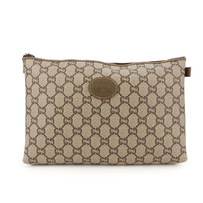 【中古】 グッチ セカンドバッグ GGプラス ベージュ クラッチバッグ ポーチ レディース 女性 GUCCI