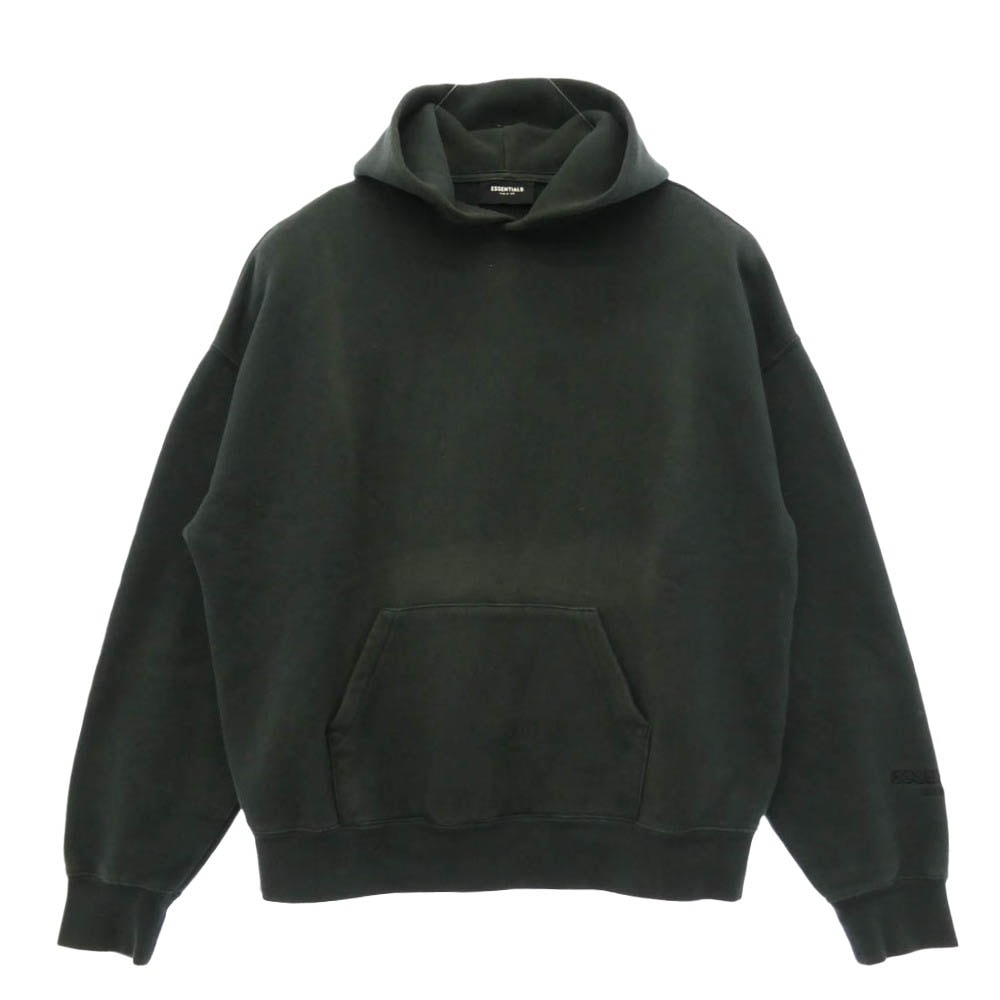 FEAR OF GOD フィアオブゴッド ESSENTIALS バックロゴ プルオーバー パーカー フーディー ブラック系 M【中古】