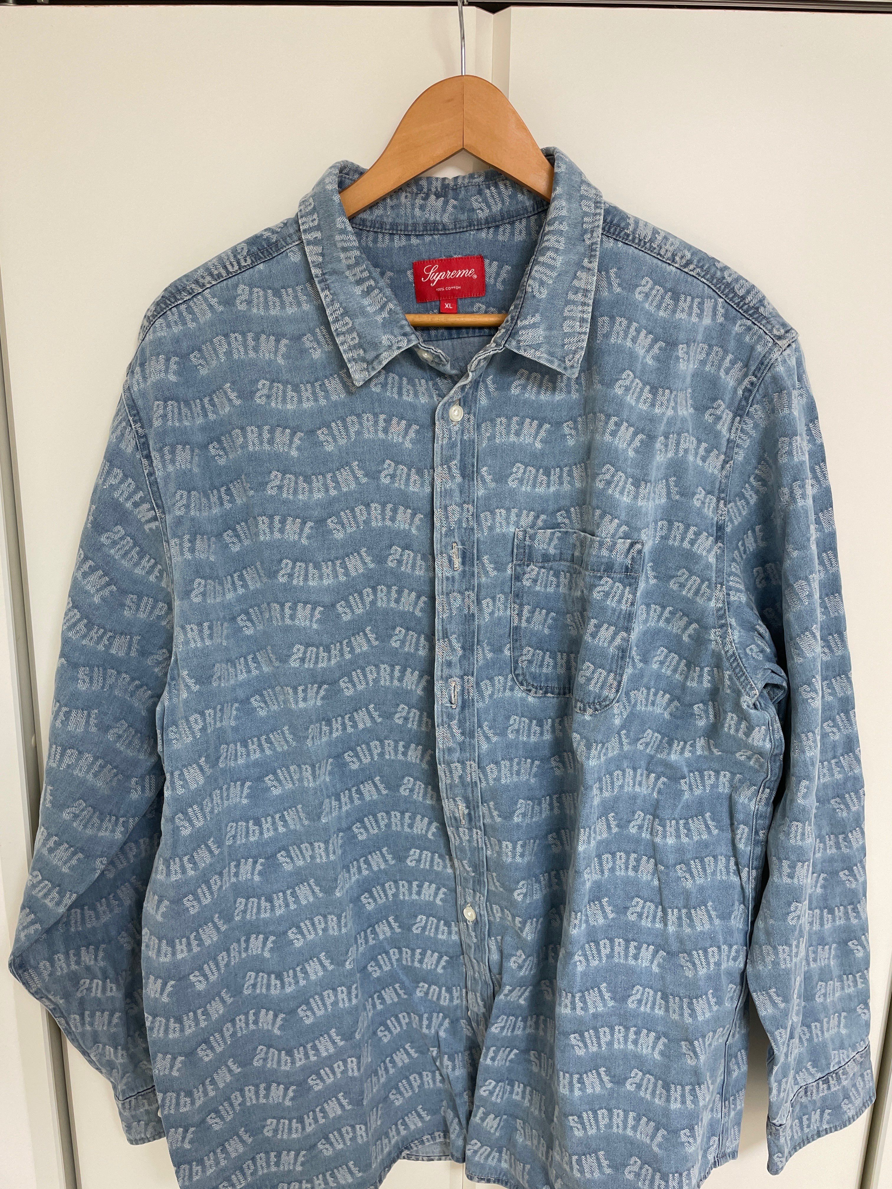 Supreme Arc Jacquard Denim Shirt "Blue"