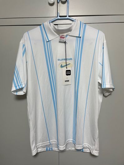 Supreme / Nike Jewel Stripe Soccer Jersey "White"