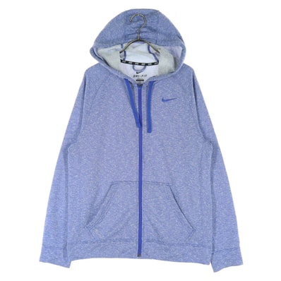 NIKE ナイキ スウッシュ 長袖 ジップパーカー L ブルー ドライフィット