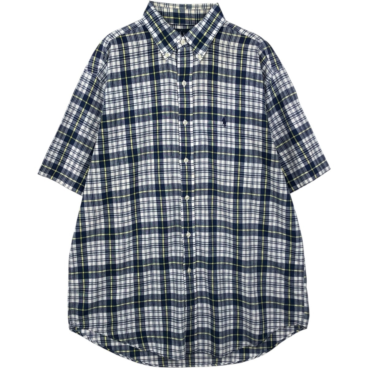 古着 ラルフローレン Ralph Lauren BLAIRE 半袖 ボタンダウン チェックシャツ メンズM相当/eaa641177