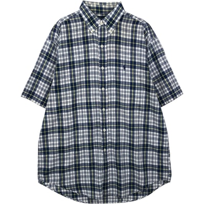 古着 ラルフローレン Ralph Lauren BLAIRE 半袖 ボタンダウン チェックシャツ メンズM相当/eaa641177