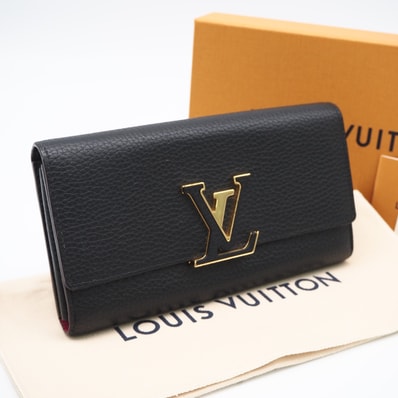 美品 LOUIS VUITTON ルイ・ヴィトン トリヨン ポルトフォイユ カプシーヌ ノワール M61248 長財布 ブラック トリヨンレザー レディース