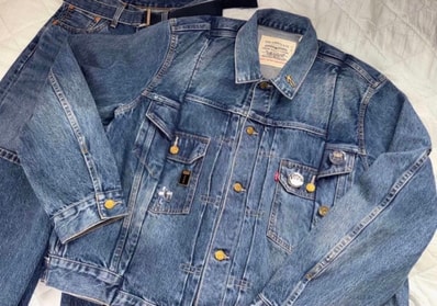 sacai x LEVI'S Men's Denim Jacket "Blue" 25-03708M / 0035I-0002