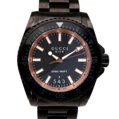 グッチ ダイヴ 腕時計 時計 ステンレススチール YA136213(136.2) クオーツ メンズ 1年保証 GUCCI 中古