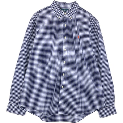 古着 ラルフローレン Ralph Lauren ギンガムチェック 長袖 ボタンダウンチェックシャツ メンズXL相当/eaa659251