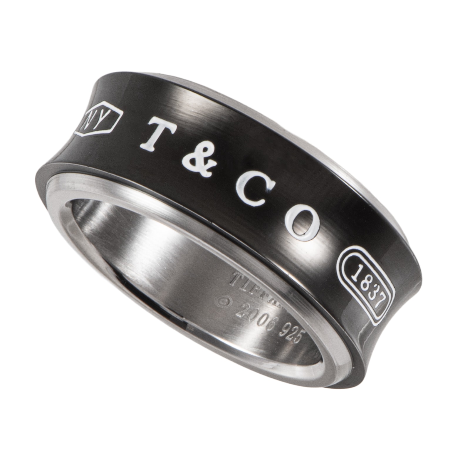 TIFFANY&Co. ティファニー 1837 リング 指輪 14号 チタン シルバー925 ブラック シルバー【中古】