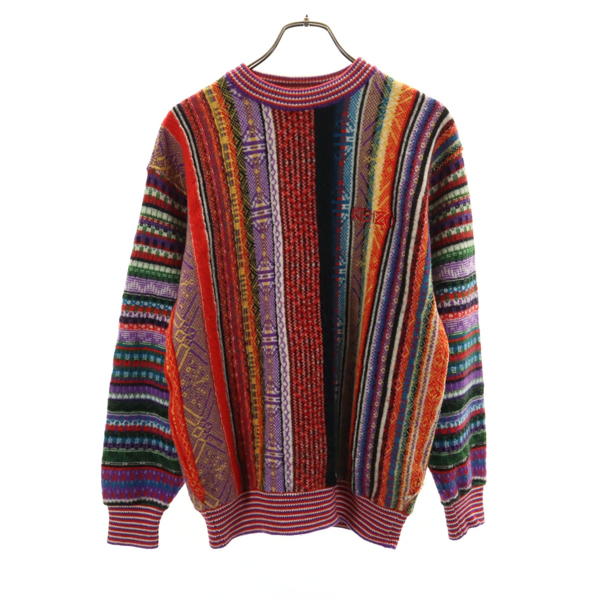 KENZO GOLF ケンゾーゴルフ 90s オールド 総柄 長袖 セーター 3 マルチ ニット