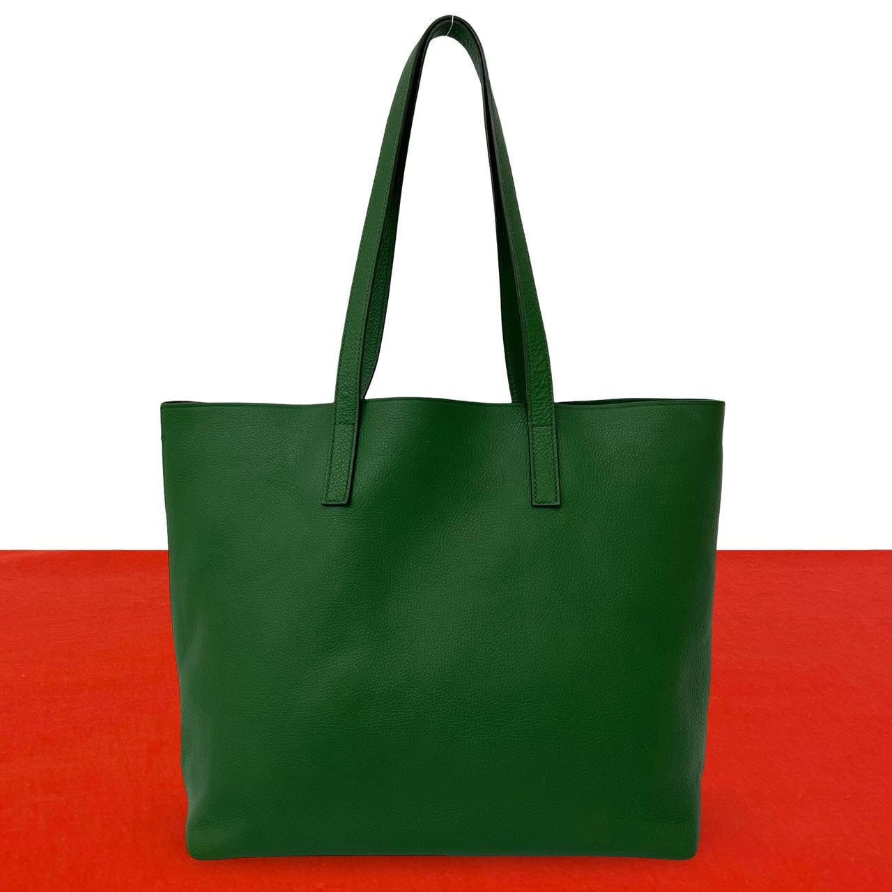 PRADA プラダ 三角ロゴ 金具 レザー トートバッグ グリーン
 24697