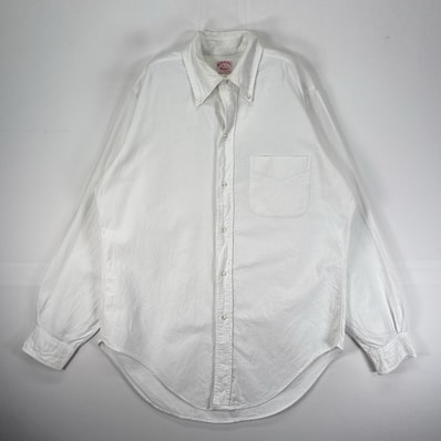 古着 60's~70's/60年代~70年代 ヴィンテージ ブルックスブラザーズ Brooks Brothers 長袖シャツ ボタンダウン 6ボタン Makers M ホワイト系 無地 メンズ
