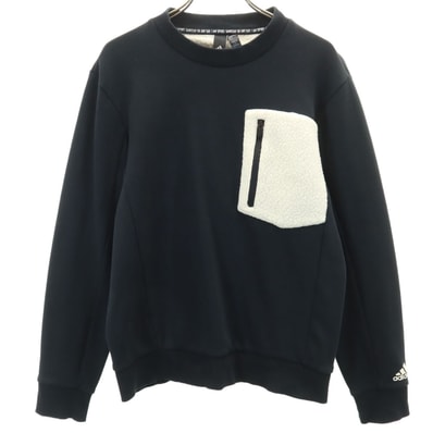 adidas アディダス 長袖 スウェット トレーナー S ブラック