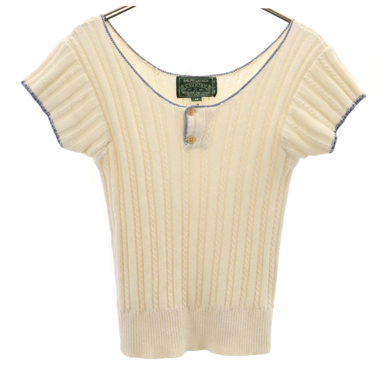 RALPH LAUREN COUNTRY ラルフローレンカントリー 90s オールド フレンチスリーブ ニット M アイボリー