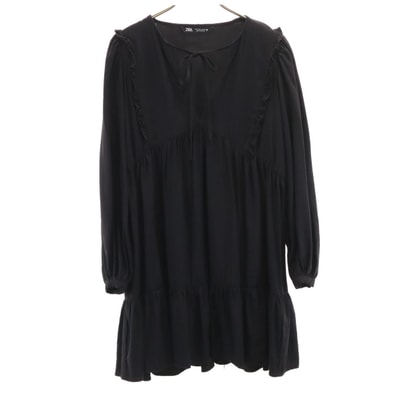 ZARA ザラ 長袖 ミニワンピース S ブラック