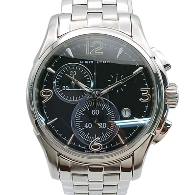 HAMILTON ハミルトン ジャズマスター クロノグラフ 42mm 腕時計 H32612 ステンレススチール ブラック シルバー メンズ【中古】