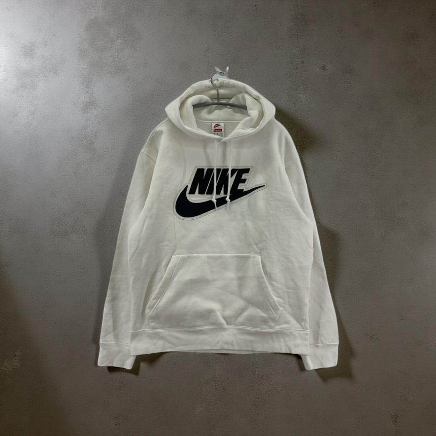 Supreme / Nike® Leather Appliqué Hooded Sweatshirt "White"