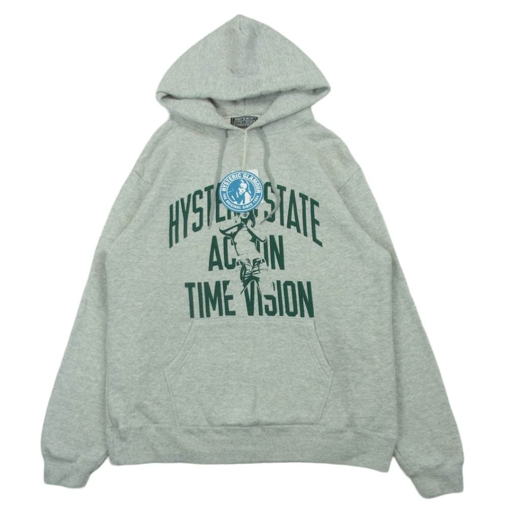 HYSTERIC GLAMOUR ヒステリックグラマー 25AW 02253CF06 ACTION TIME VISION アクションタイムビジョン プルオーバー パーカー フーディー ライトグレー系 L【中古】