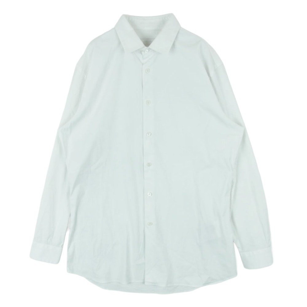PRADA プラダ セミワイドカラー 長袖 ストレッチ ドレス シャツ イタリア製 ホワイト系 40【中古】