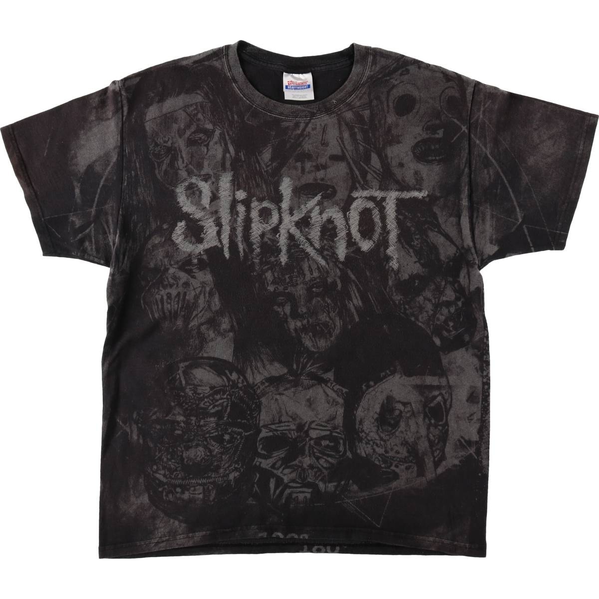 古着 ヘインズ Hanes Slipknot スリップノット オールオーバープリント バンドTシャツ バンT メンズL相当/eaa569663