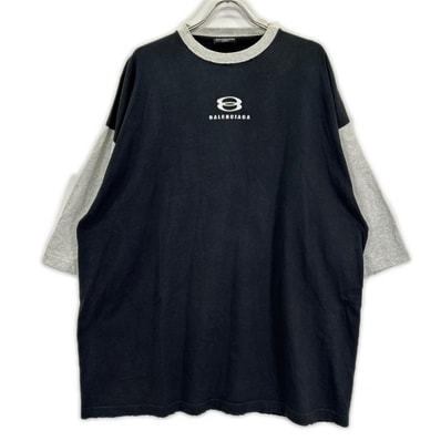バレンシアガ 21SS 699190 ロゴ刺繍UNITY7分袖Tシャツ 3