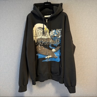 Supreme x MM6 Maison Margiela Eagle Zip Up Hooded Sweatshirt "Black"