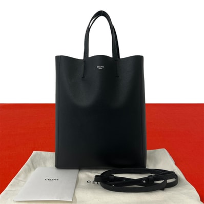 CELINE セリーヌ バーティカル カバ スモール ロゴ レザー ショルダーバッグ ブラック
27475