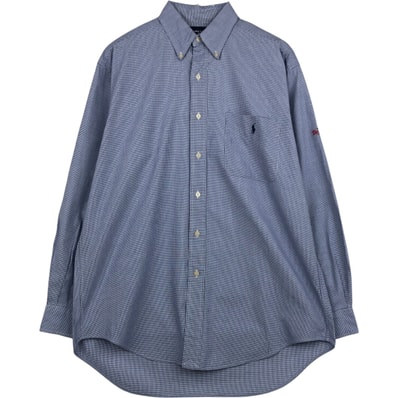 古着 ラルフローレン Ralph Lauren RALPH LAUREN GOLF TILDEN 千鳥格子柄 長袖 ボタンダウンシャツ メンズM相当/eaa495516