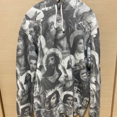 Supreme Jesus and Mary Hooded Sweatshirt "Grey"